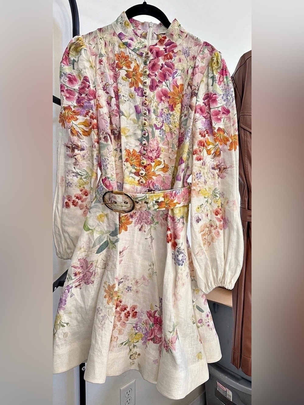 Zimmermann Natura Mini Dress in Kaleidoscope Garden EU Size 2 (US6/8)